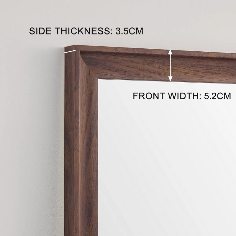 Vintage Full Length Mirror Wall Mounted With Faux Wooden Frame - Brown by Unique Piece Furniture