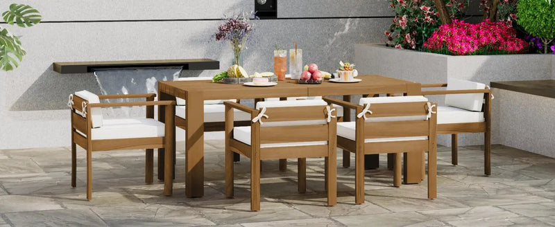 TREXM 7-Piece Patio Dining Table Set for 6 by HouseOfZazla