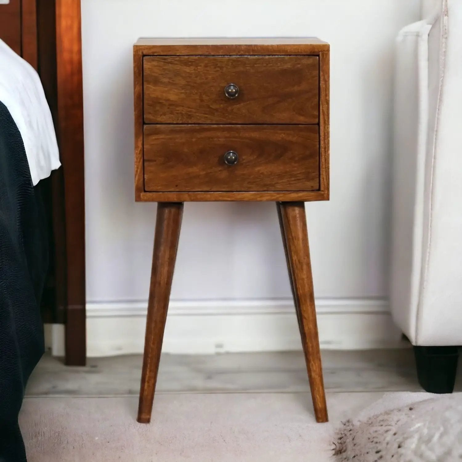 Mini 2 Drawer Nightstand by HouseOfZazla