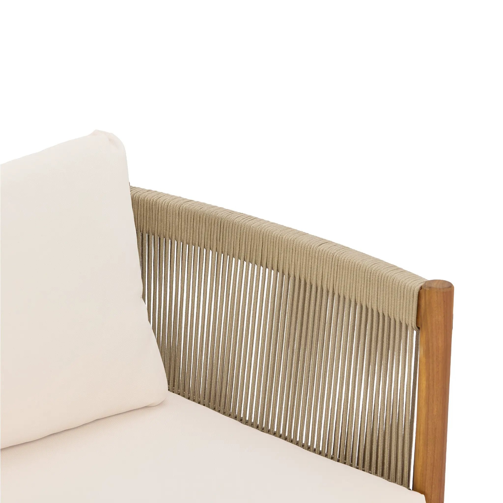 Outdoor Loveseat and Coffee Table Set with Acacia Wood Frame in Teak Look by HouseOfZazla