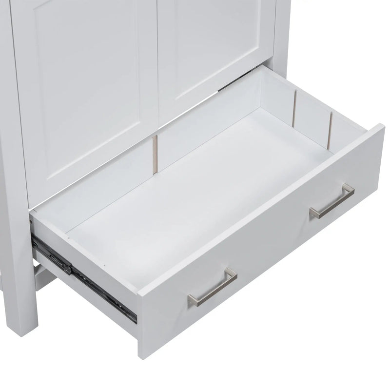 Bathroom Vanity With Single Sink, Combo Cabinet Undermount Sink, Bathroom Storage Cabinet With Two Doors And A Drawer, Soft Closing, Multifunctional Storage, Solid Wood Frame by HouseOfZazla