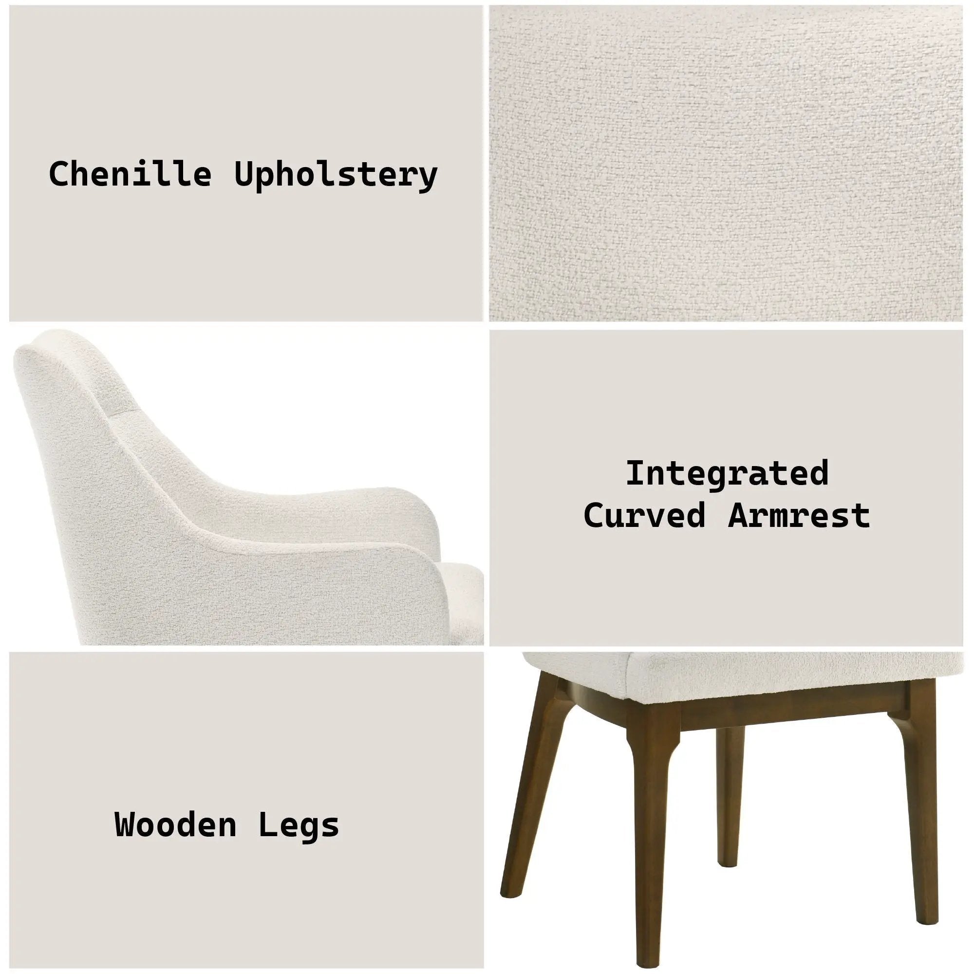 Kasha - Side Chair (Set of 2) - Beige / Oak by HouseOfZazla