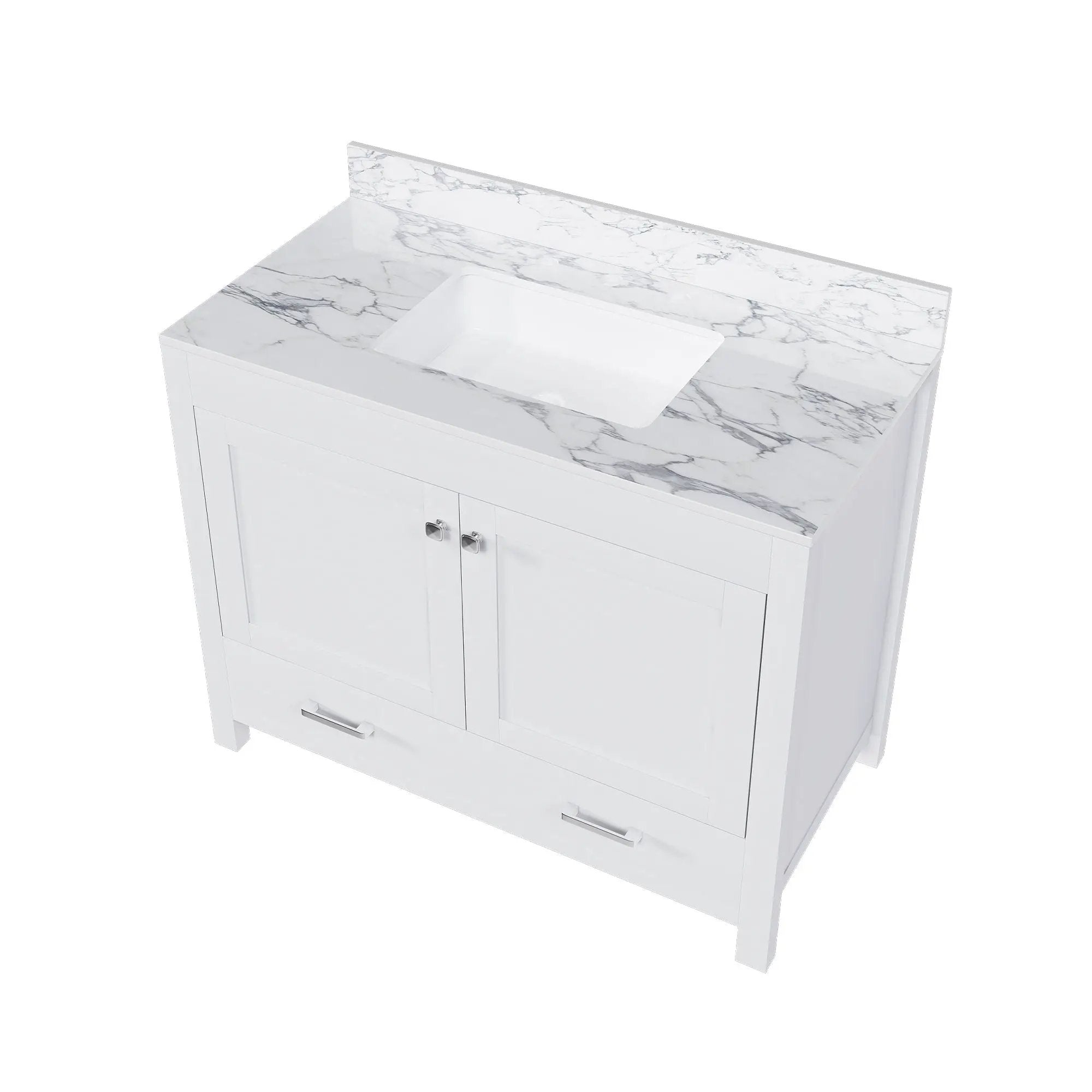 43" Bathroom Vanity Multi Functional Cabinet - White by HouseOfZazla