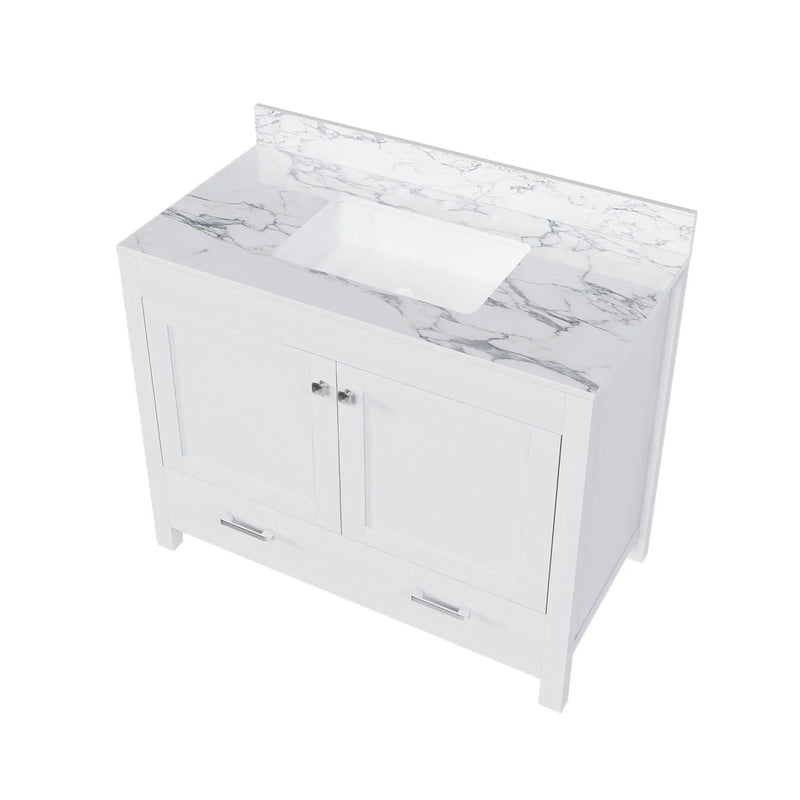 43" Bathroom Vanity Multi Functional Cabinet - White by HouseOfZazla