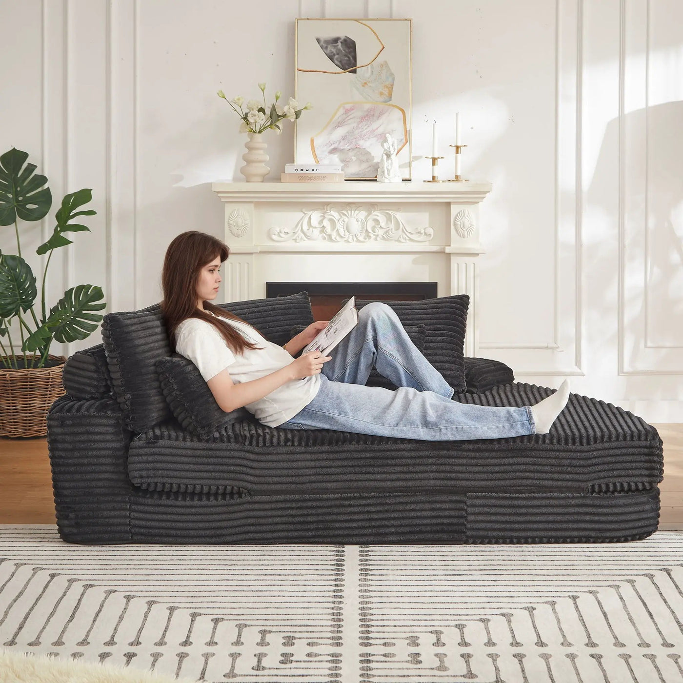 Semi Circular 2 In 1 Sofa Bed With Neck Pillow by HouseOfZazla