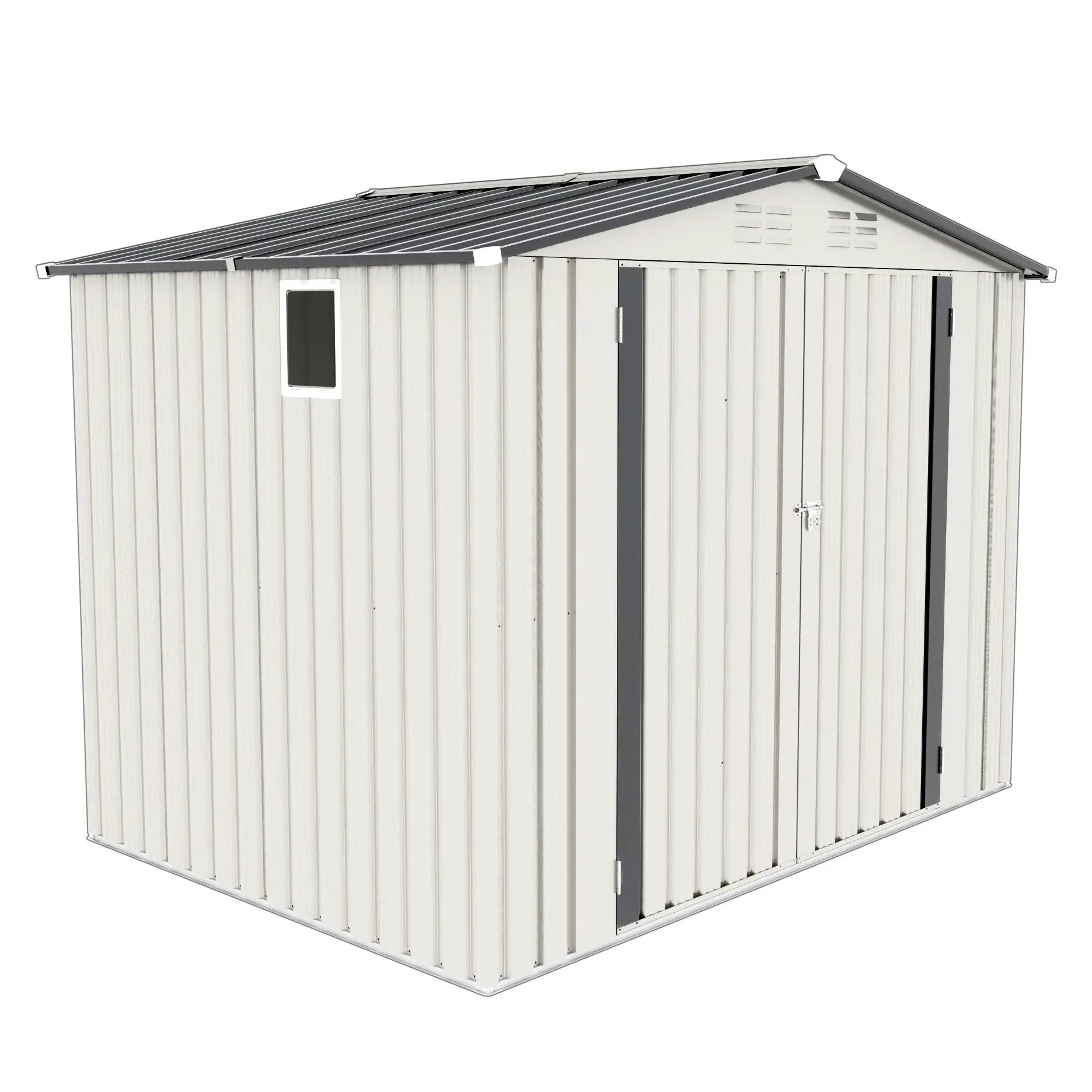 Garden Tool Shed Metal Storage Shed With Peaked Roof Waterproof Lockable Door by HouseOfZazla
