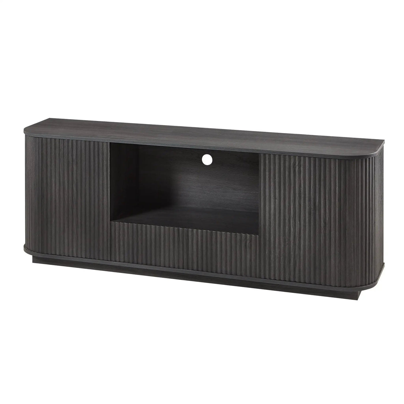Modern Wavy TV Stand Rounded Sideboard With Storage Cabinet by Unique Piece Furniture