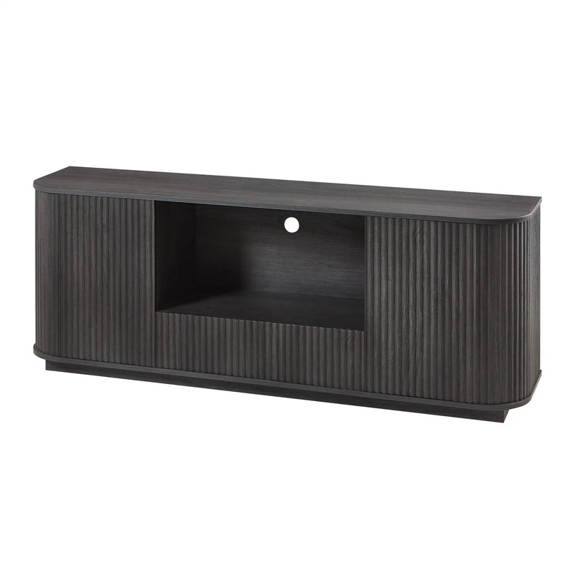 Modern Wavy TV Stand Rounded Sideboard With Storage Cabinet by Unique Piece Furniture