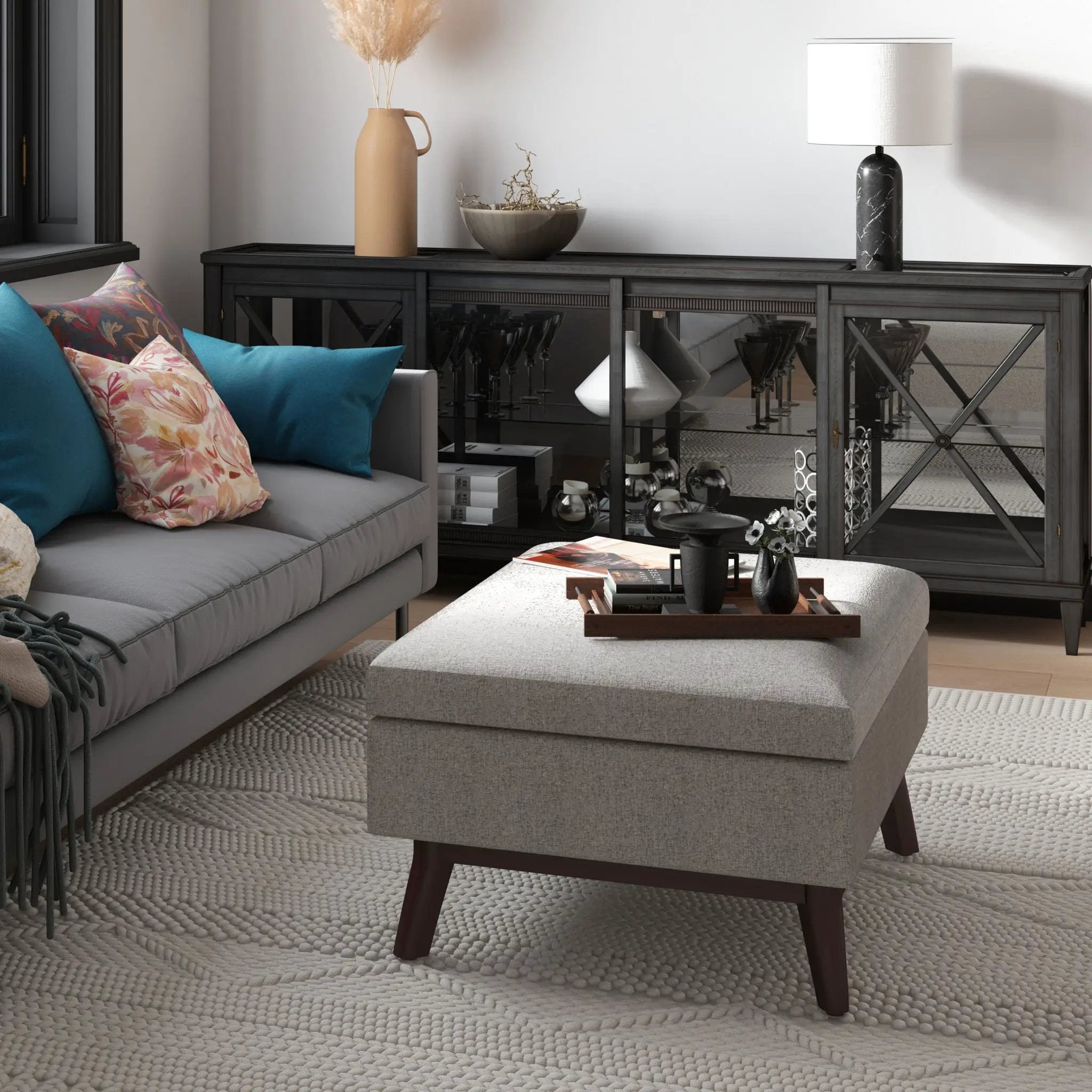 Owen - Upholstered Rectangular Storage Ottoman by HouseOfZazla
