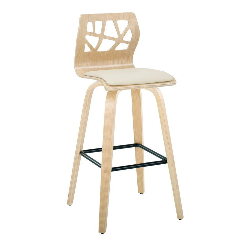 Folia - Contemporary Fixed Height Stool With Swivel With Square Footrest (Set of 2) by Unique Piece Furniture
