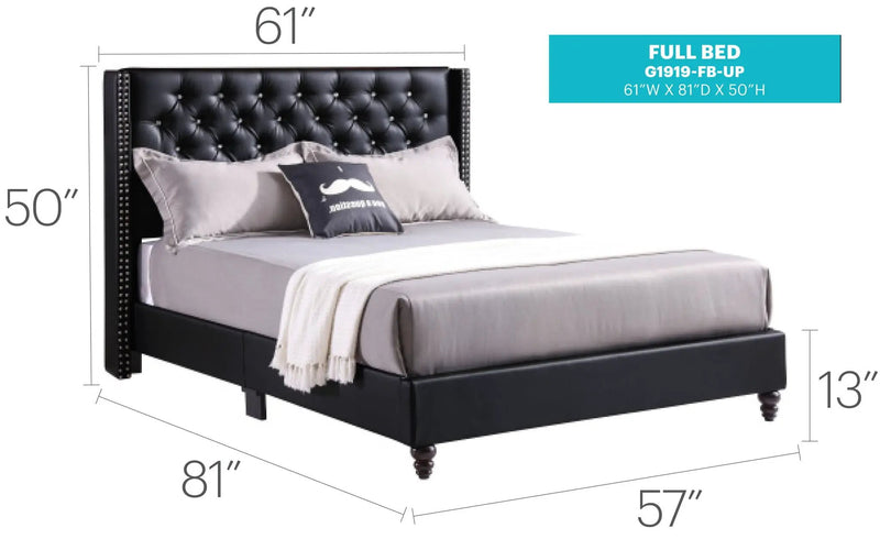 Upholstered Nailhead Trim Chic Bed by HouseOfZazla
