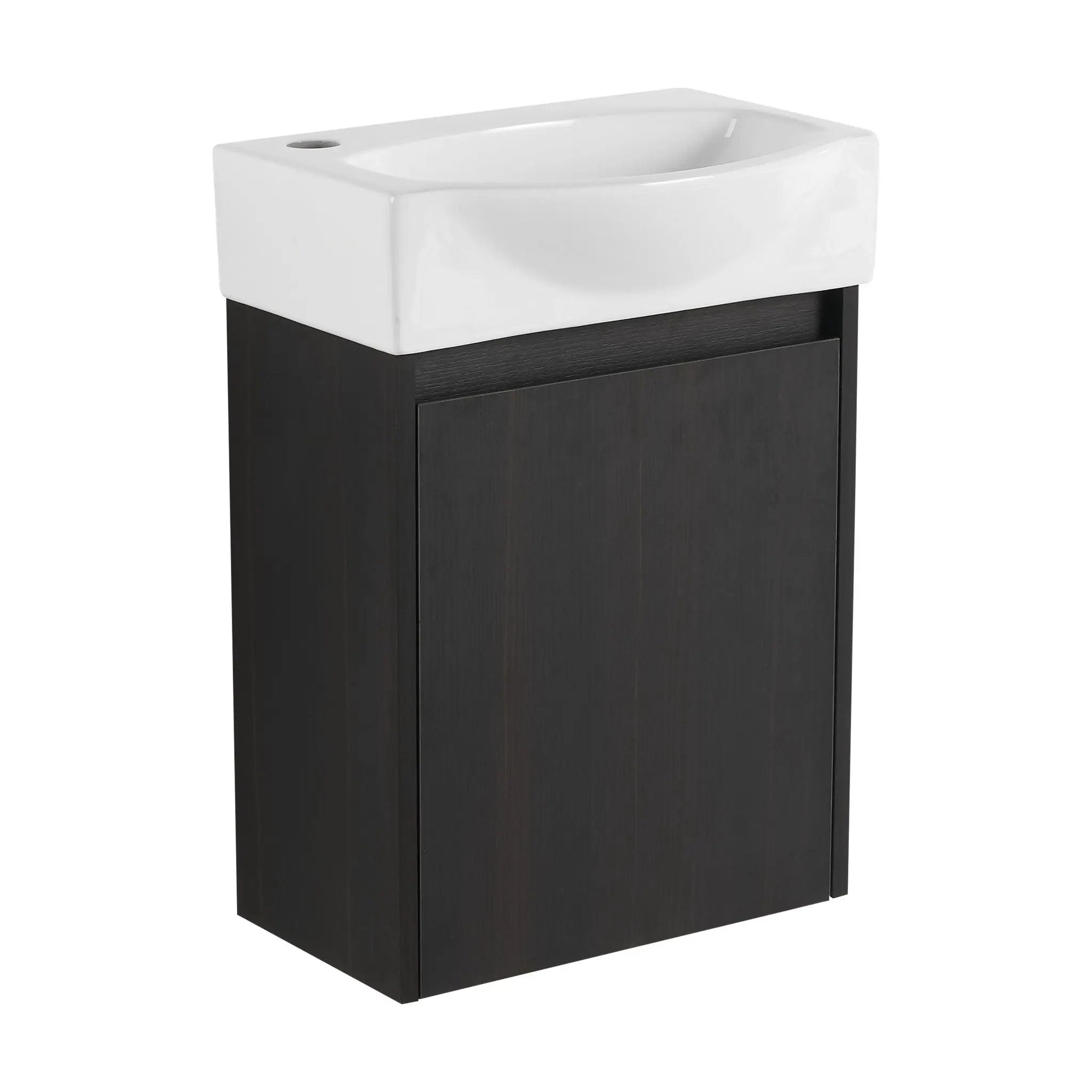Modern Bathroom Vanity With Ceramic Basin, Wall Mounted Floating Sink Combo, Storage Cabinet by HouseOfZazla