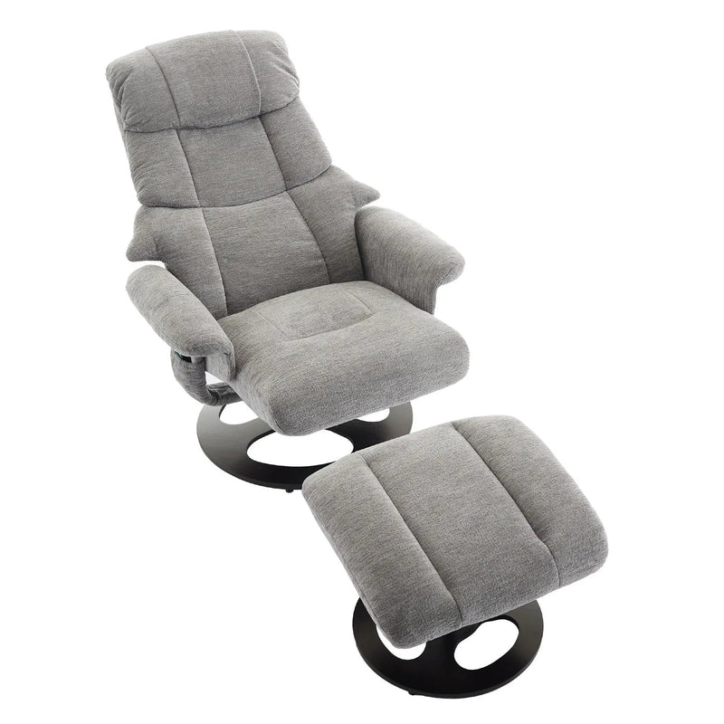 Ergonomic Recliner Chair With Ottoman, Modern 360° Swivel With Footstool by HouseOfZazla