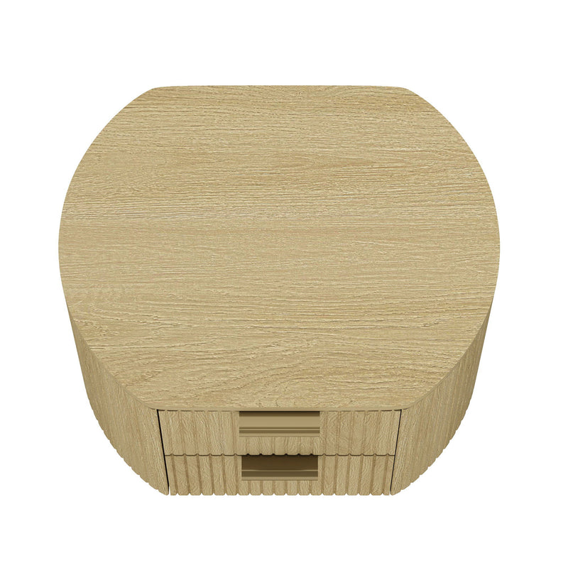 Olivia - Nightstand & 2 Drawers - Oak by HouseOfZazla