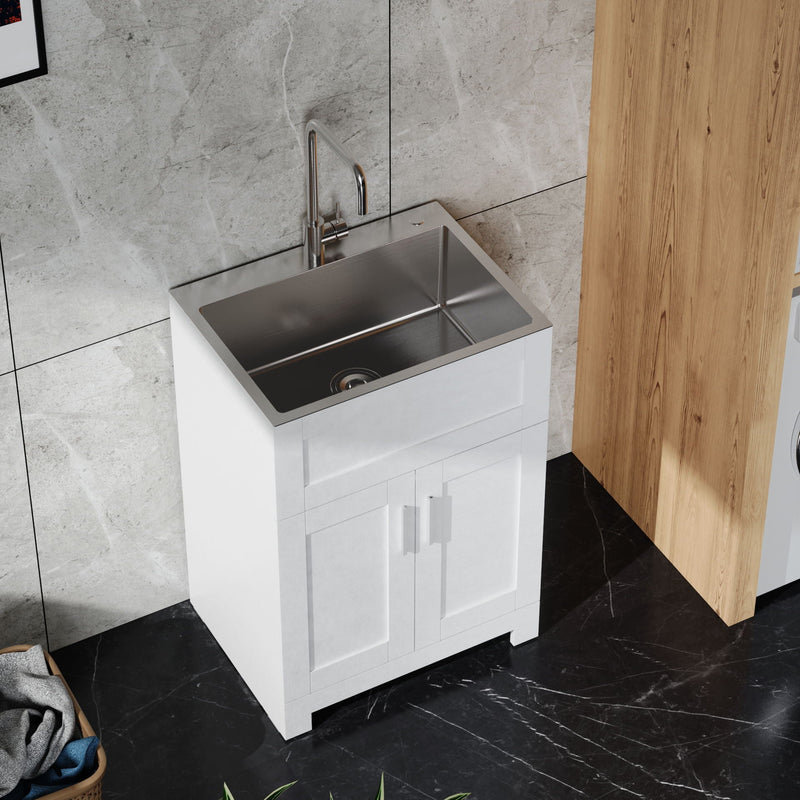 Paint Free Laundry Tub Cabinet With Stainless Steel Combo (Update) by HouseOfZazla