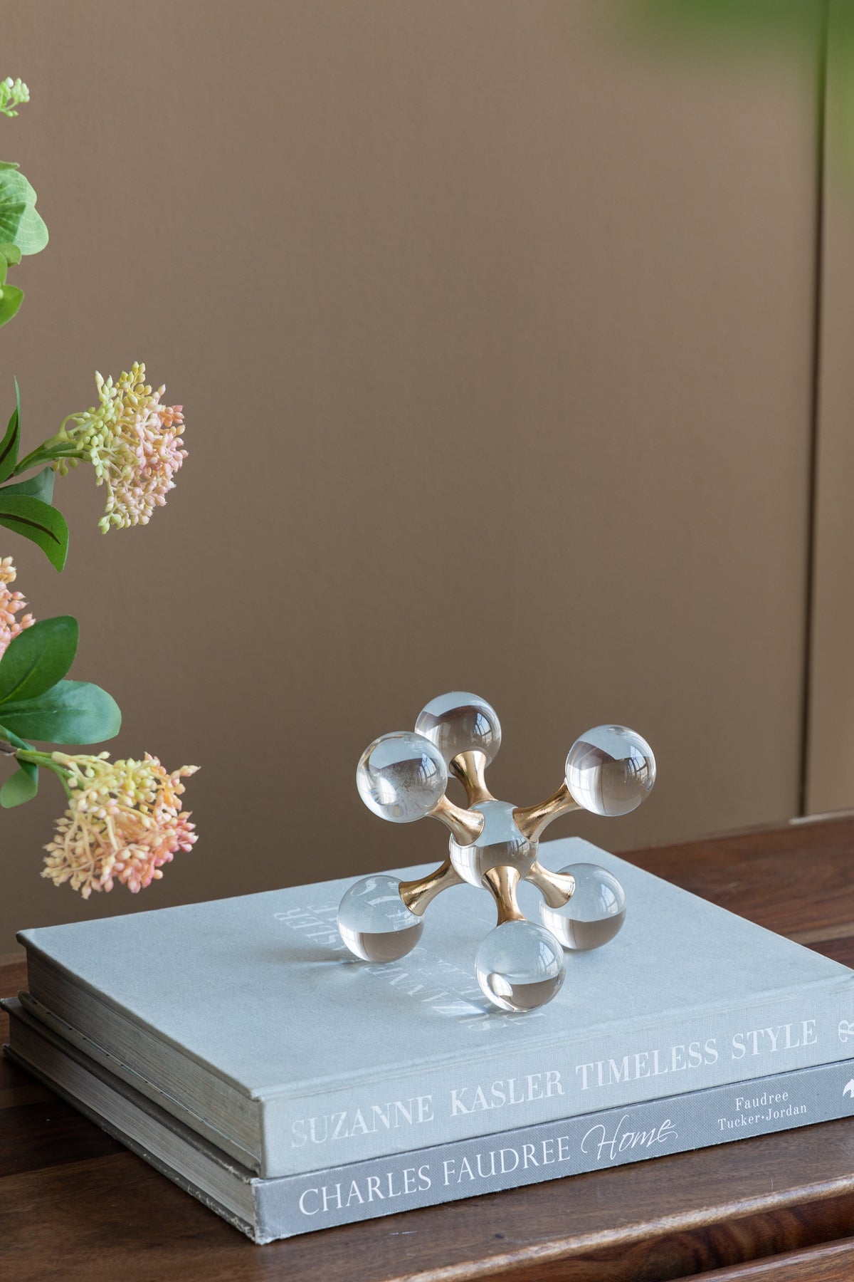 7.9" x 7.9" x 7.9" Clear and Gold Decorative Sculpture by HouseOfZazla
