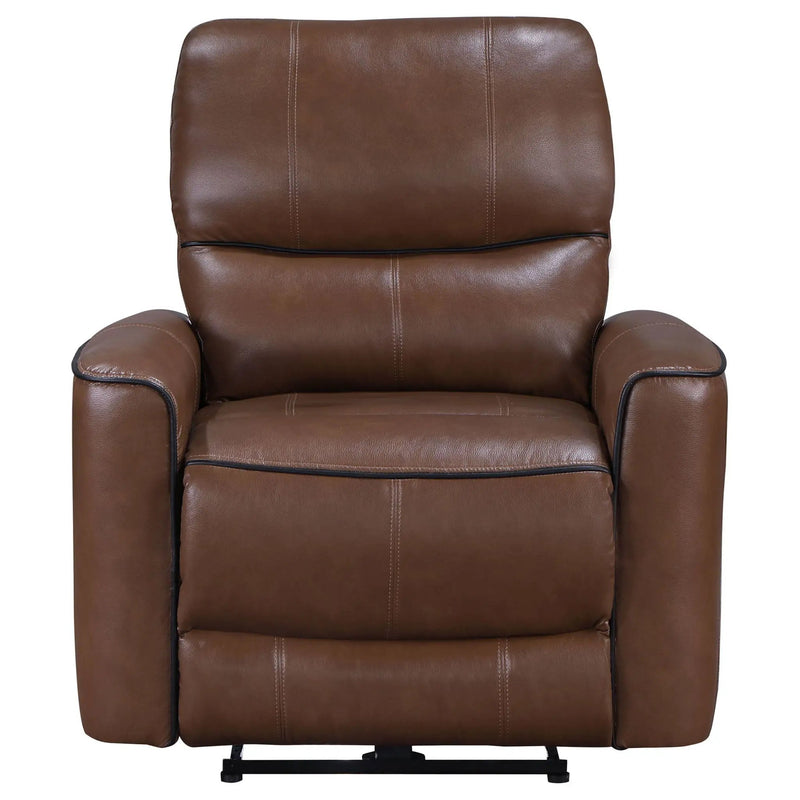 Denson - Upholstered Power Recliner Chair With USB Charging And Smooth Button Recline - Brown by Unique Piece Furniture
