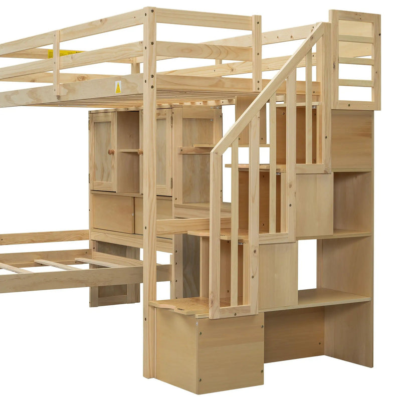 Loft Bed With Built In Desk And Staircase