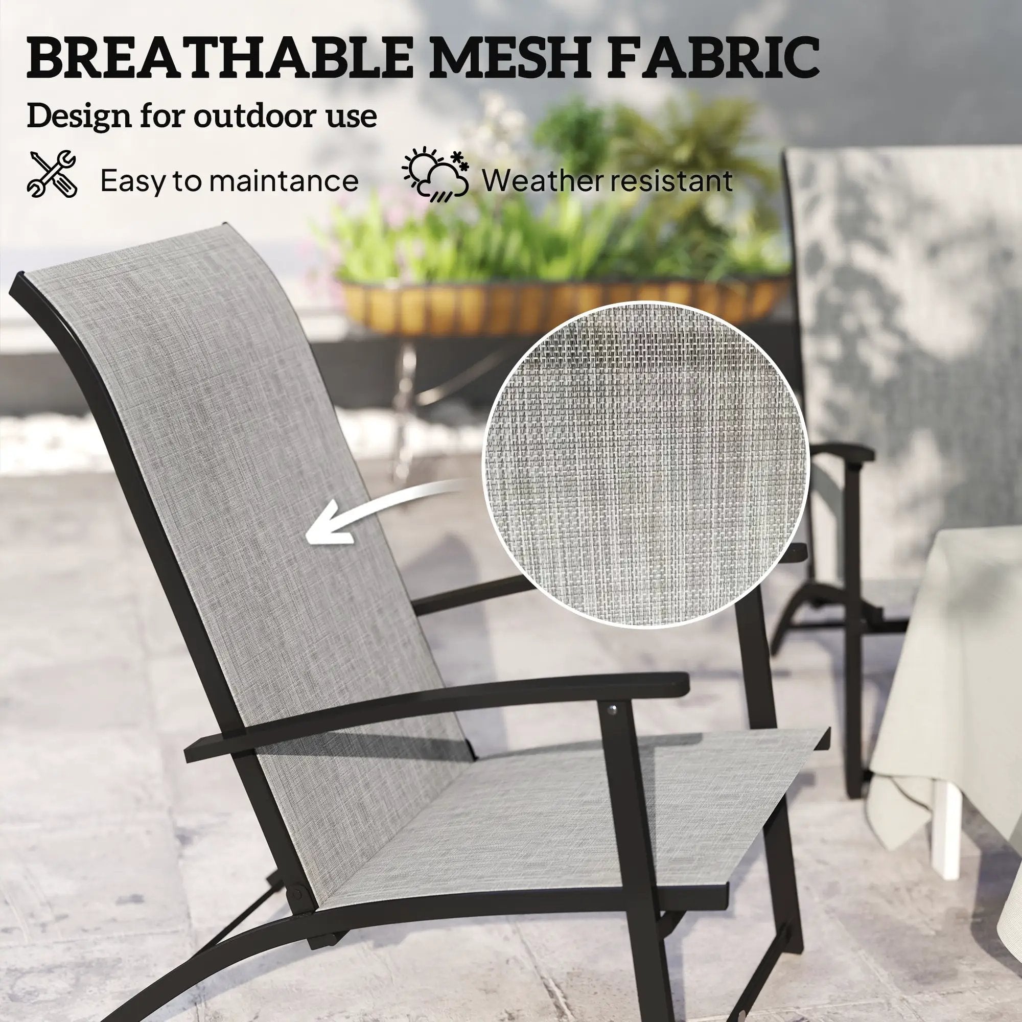 Outsunny Folding Patio Chairs Set of 2, Portable Outdoor Dining Chairs with High Back, Armrests by HouseOfZazla