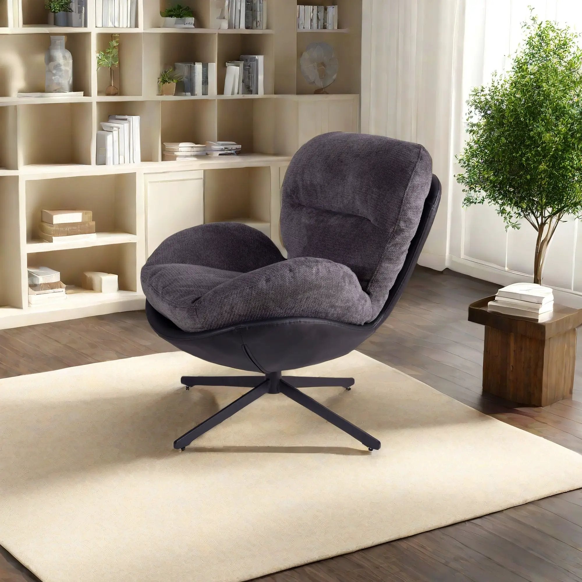 360° Swivel Office Chair, No Wheels by HouseOfZazla