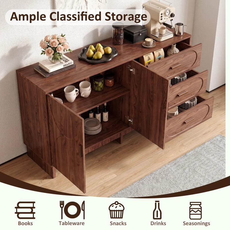 59.1" Buffet Sideboard with 2 Doors and 3 Drawers by HouseOfZazla