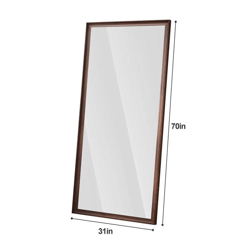 Vintage Full Length Mirror Wall Mounted With Faux Wooden Frame - Brown by Unique Piece Furniture