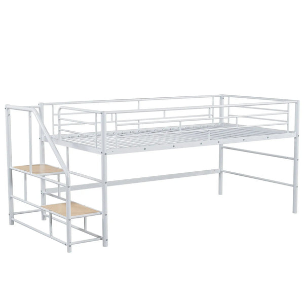 Loft Bed With Storage Stairs And Metal Frame
