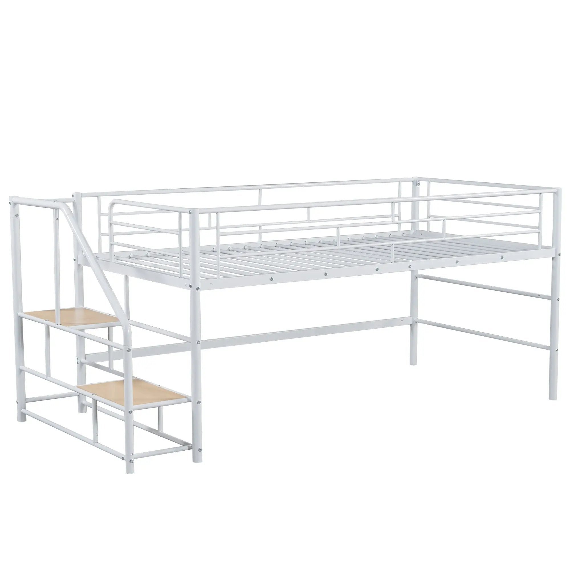 Loft Bed With Storage Stairs And Metal Frame by HouseOfZazla