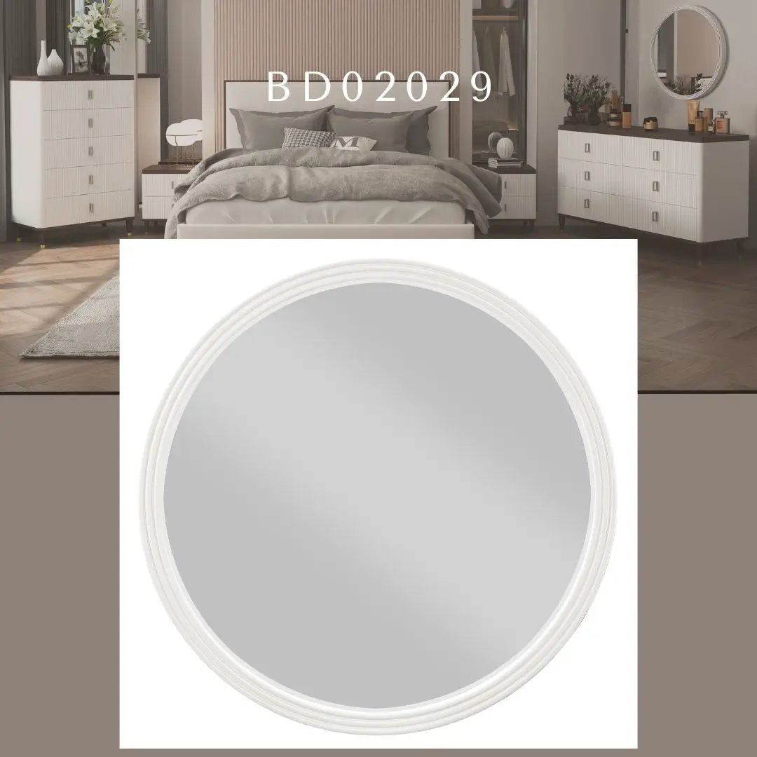 Carena - Round Mirror - Gray by Unique Piece Furniture