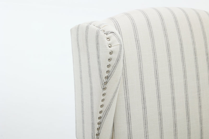 Modern Accent Chair with Retro Wood Legs and Floral Design by HouseOfZazla