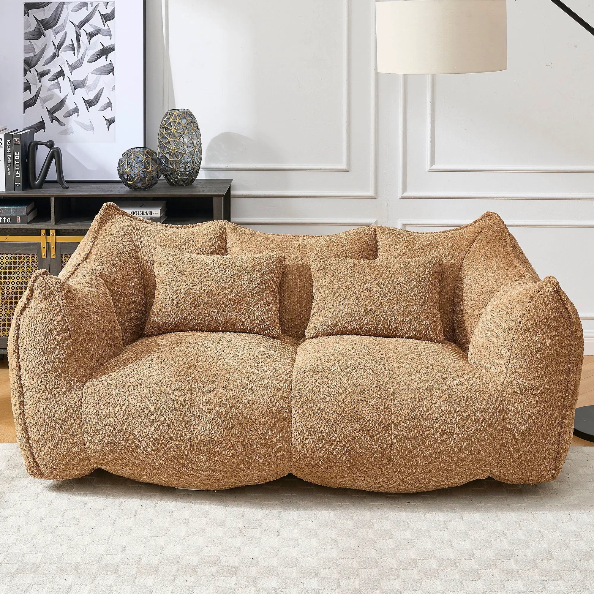 Comfortable Dual Beanbag Chair With High Resilience Foam Core For 2 People by HouseOfZazla