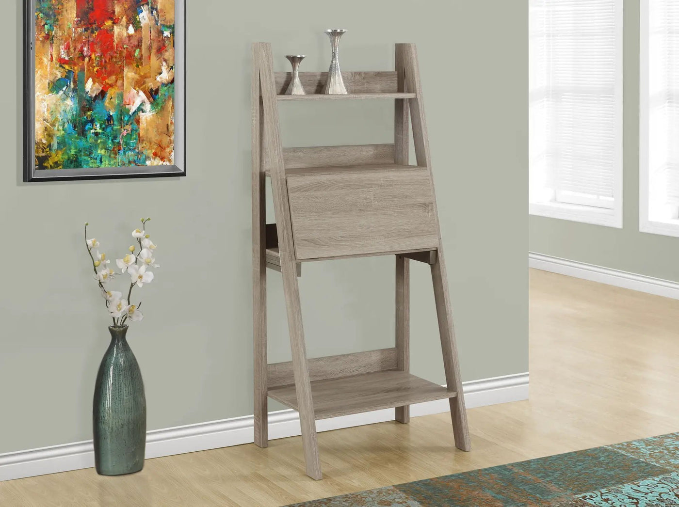 Computer Desk For Home Office, Laptop, Leaning, Storage Shelves by Unique Piece Furniture