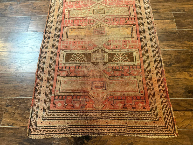 Antique Turkish Melas Rug 3x5, Geometric Carpet, 1920s Wool Rug, Bohemian Rug, Low Pile Rug, Tribal Rug by Jewel Rugs
