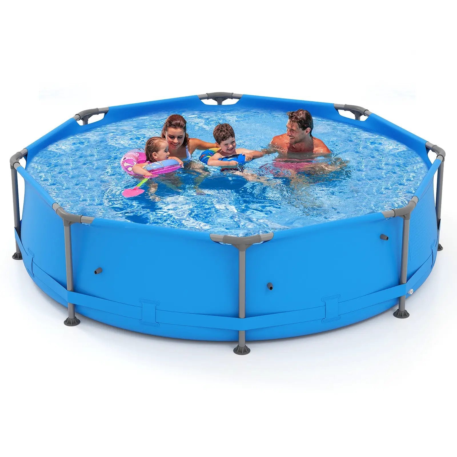 690/978/1158/1617 Gal Outdoor Family Swimming Pool with Metal Frame by DirectDeals
