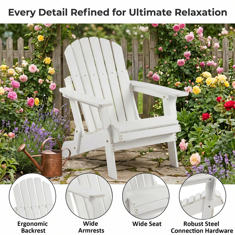 Oversize Wooden Outdoor Folding Adirondack Chair by HouseOfZazla