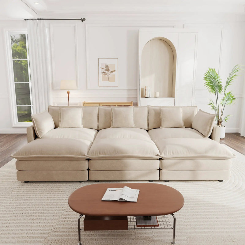 Comfortable Deep Seat Reversible Modular 3 Seater Sectional Sofa by HouseOfZazla