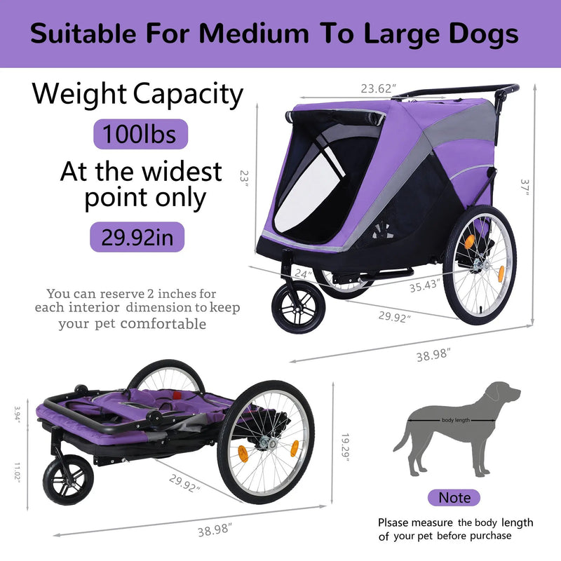 2-in-1 Bike Trailer & Push Cart for Pets by HouseOfZazla