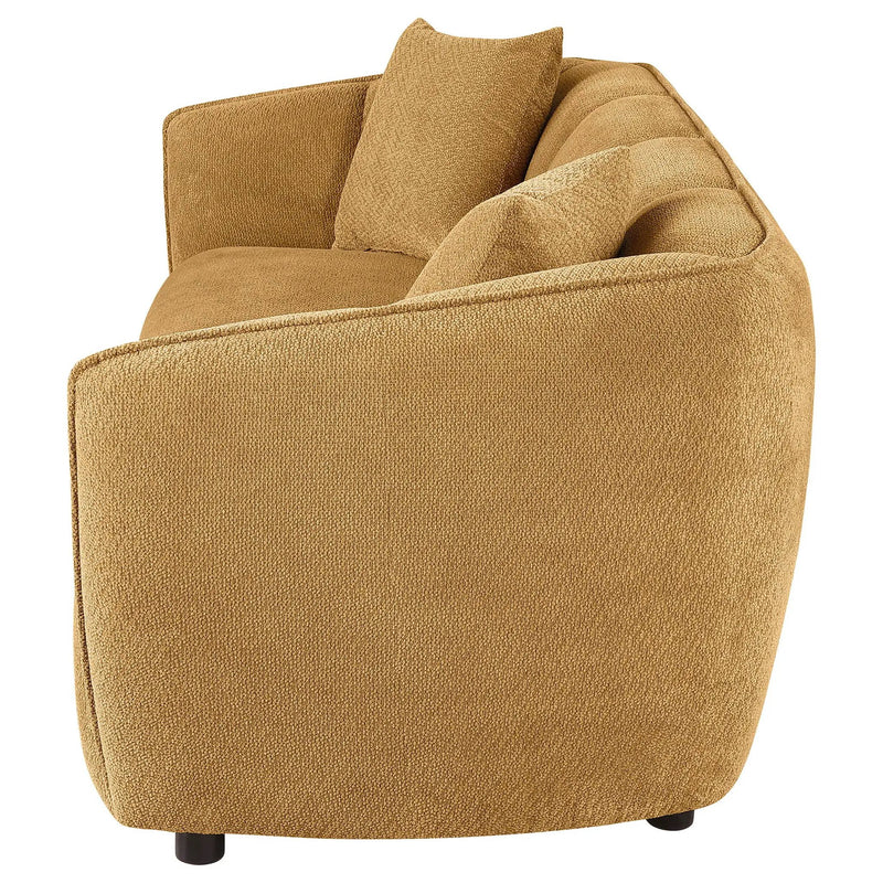 Aleisha Chenille Upholstered Sofa Mustard Yellow by Unique Piece Furniture