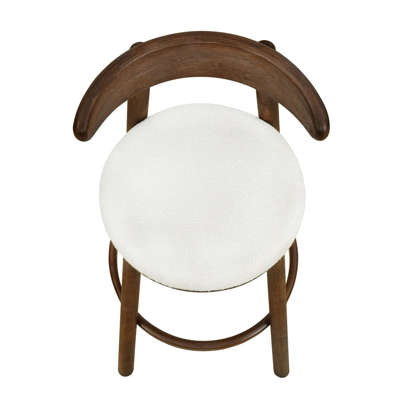 Round Cushion Bar Stools (Walnut + Beige) by HouseOfZazla