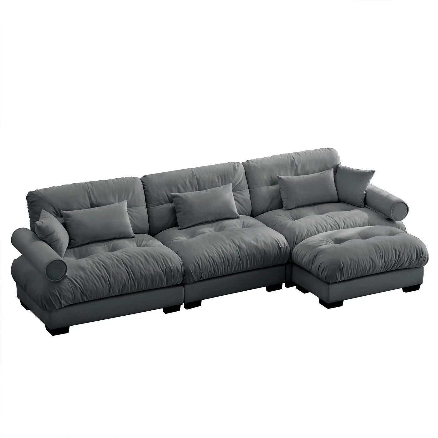 Super Comfort Oversized Modular Sectional Sofa With Movable Ottoman by HouseOfZazla