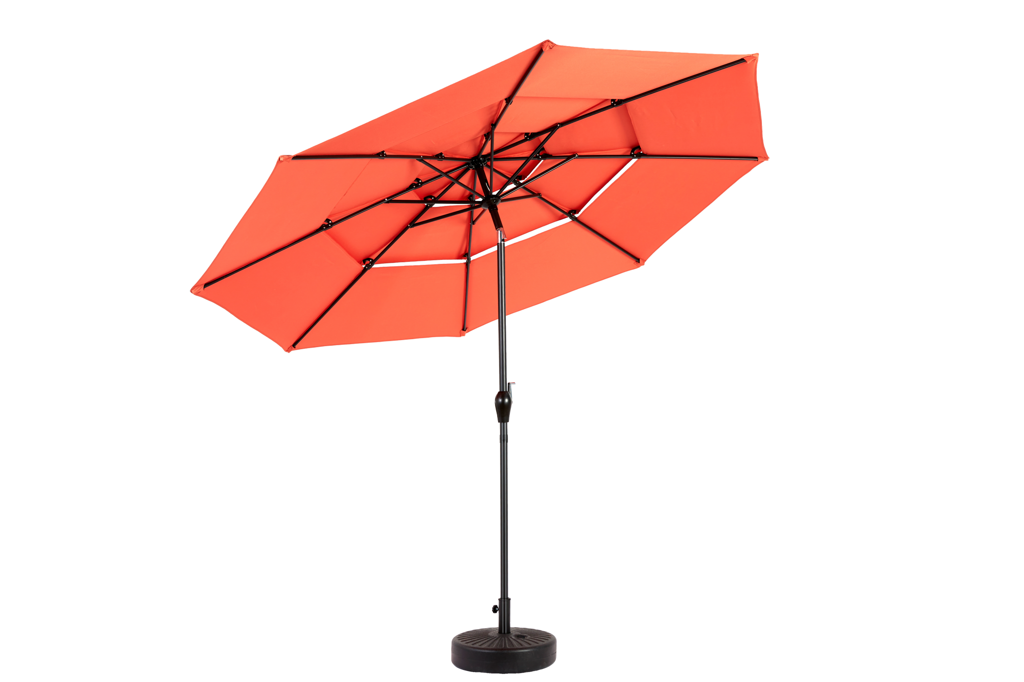 Aluminium 10ft 3-Tier Auto-Tilt Outdoor Patio Umbrella - Orange (No Base) by HouseOfZazla