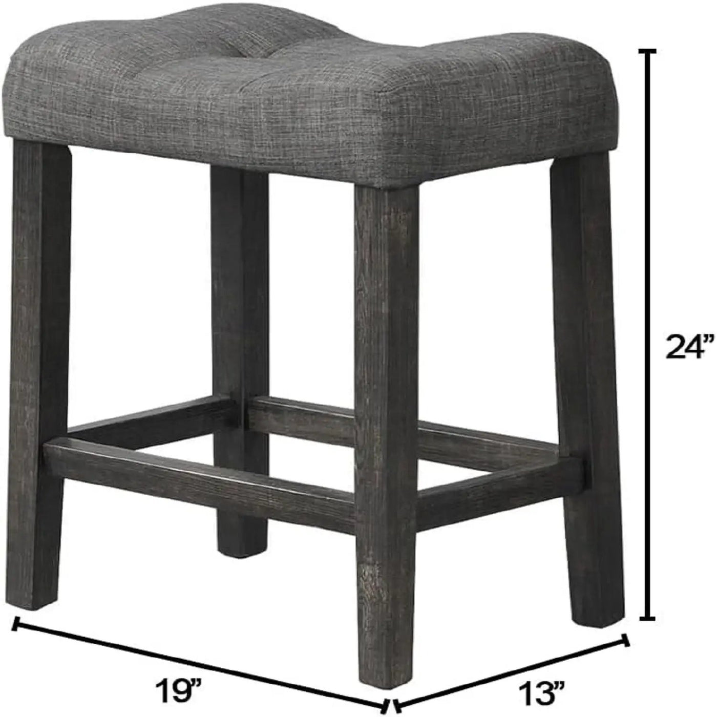 Transitional Style Counter Height Dining Stool With Footrest (Set of 2) by HouseOfZazla