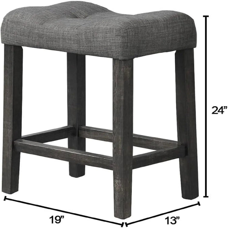 Transitional Style Counter Height Dining Stool With Footrest (Set of 2) by HouseOfZazla