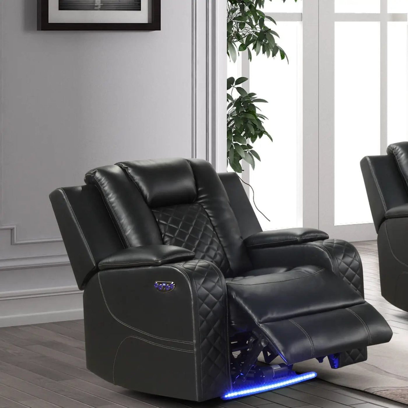 Benz - LED & Power Recliner Chair With Adjustable Headrest by Unique Piece Furniture