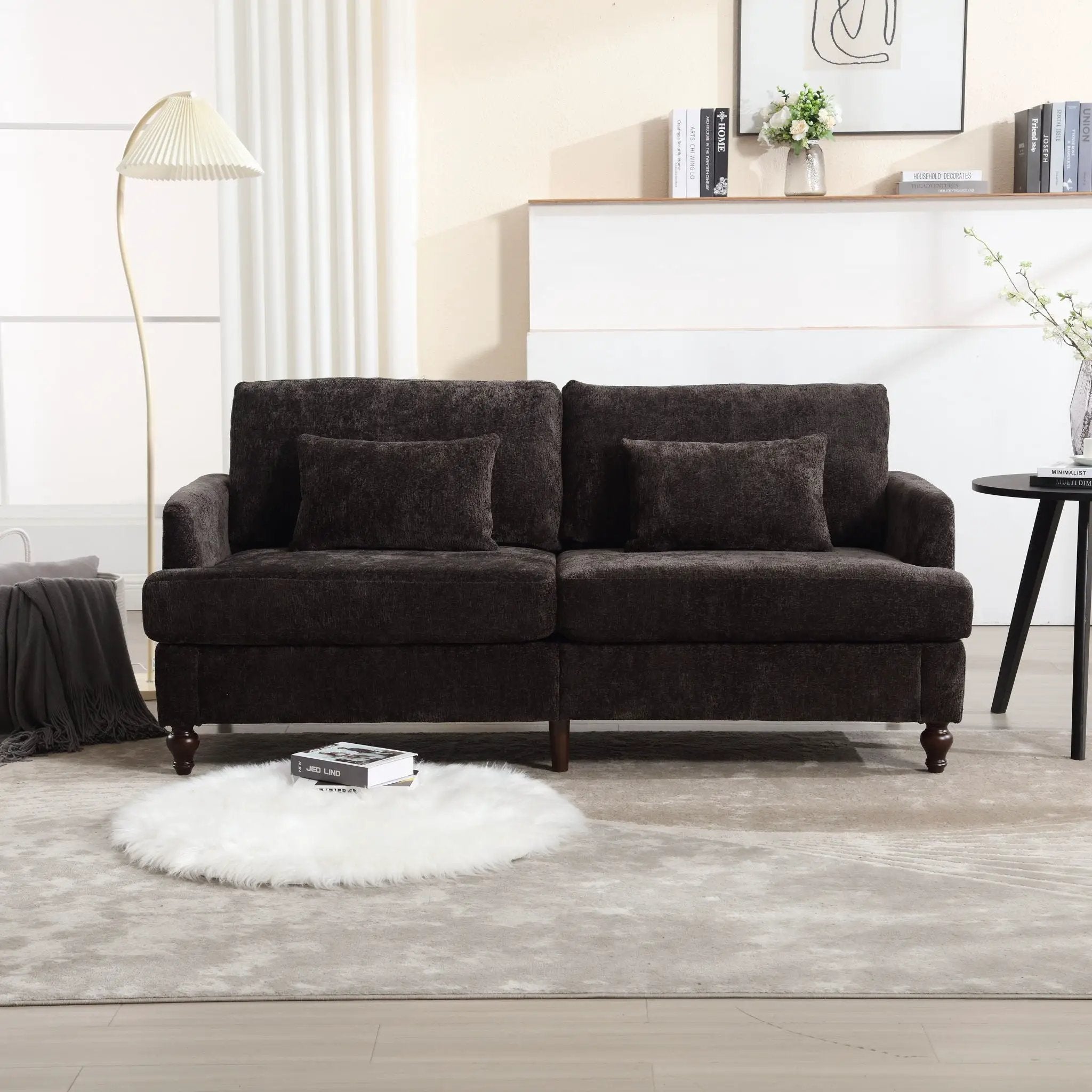 Mid Century Modern Fabric Loveseat Sofa, 2 Seat Upholstered Couch by HouseOfZazla