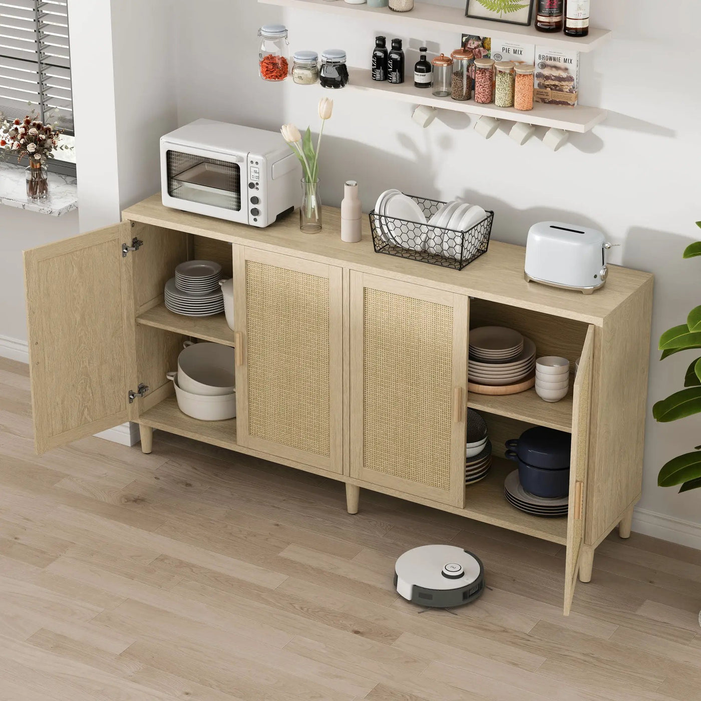 Buffet Cabinet With Adjustable Shelves For Kitchen by Unique Piece Furniture