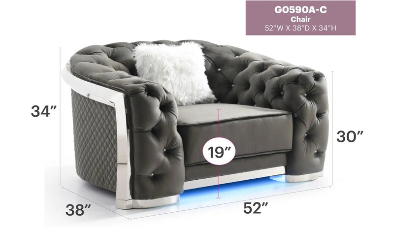 Sophisticated Accent Chair - Gray by Unique Piece Furniture