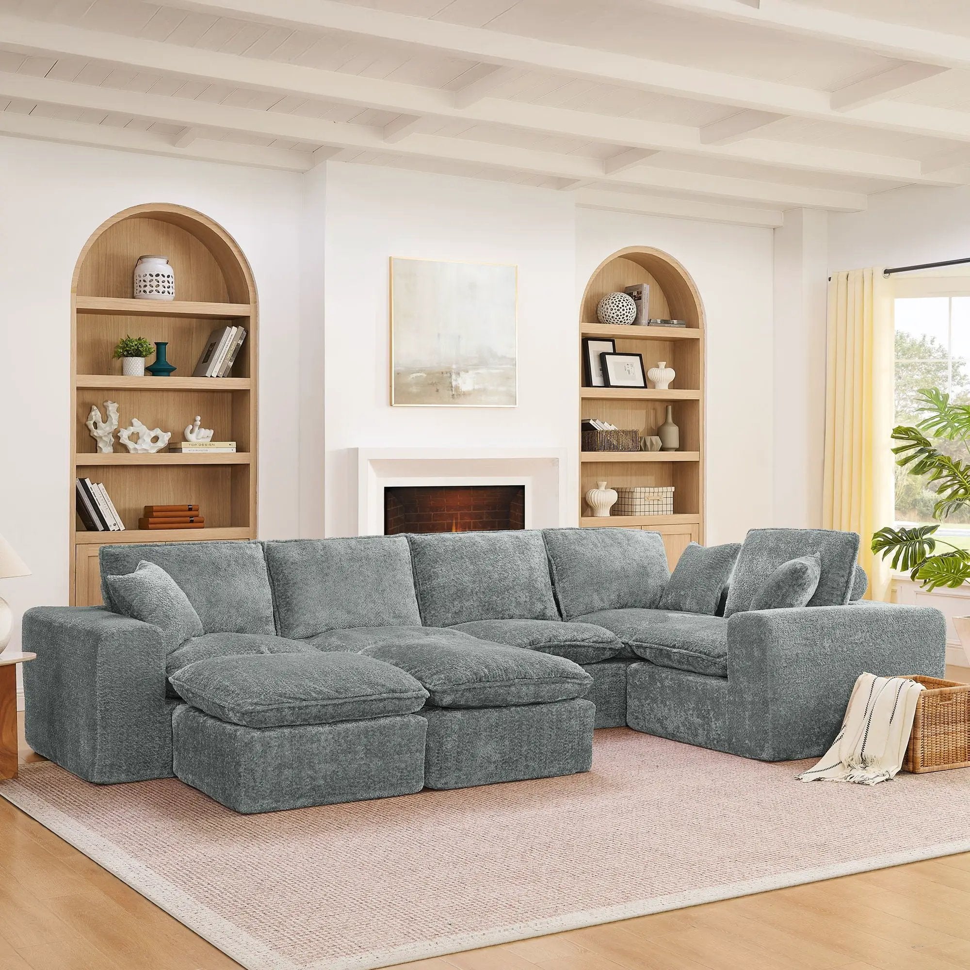 Sectional Sofa With Moveable Ottoman by Unique Piece Furniture