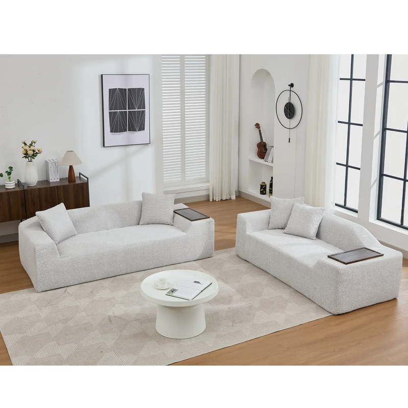 2 Piece Boucle Cloud Sofa Set by HouseOfZazla