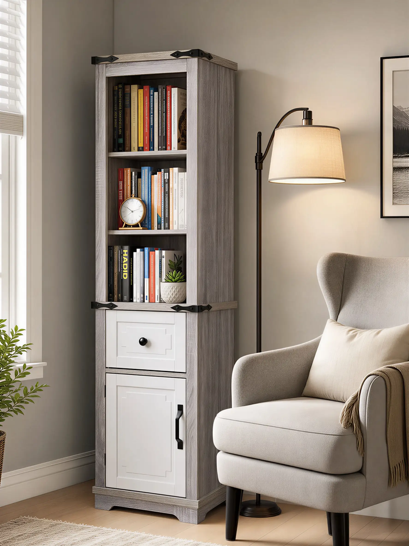 Narrow Bathroom Storage Cabinet with Adjustable Shelves by HouseOfZazla